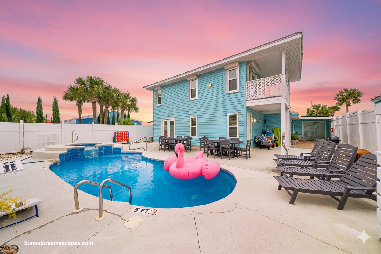 Welcome to Ocean Street Hideaway, a cottage-style home conveniently located steps away from the sugar-sand beaches of the Floria gulf coast. Relax or play in your backyard private pool.
