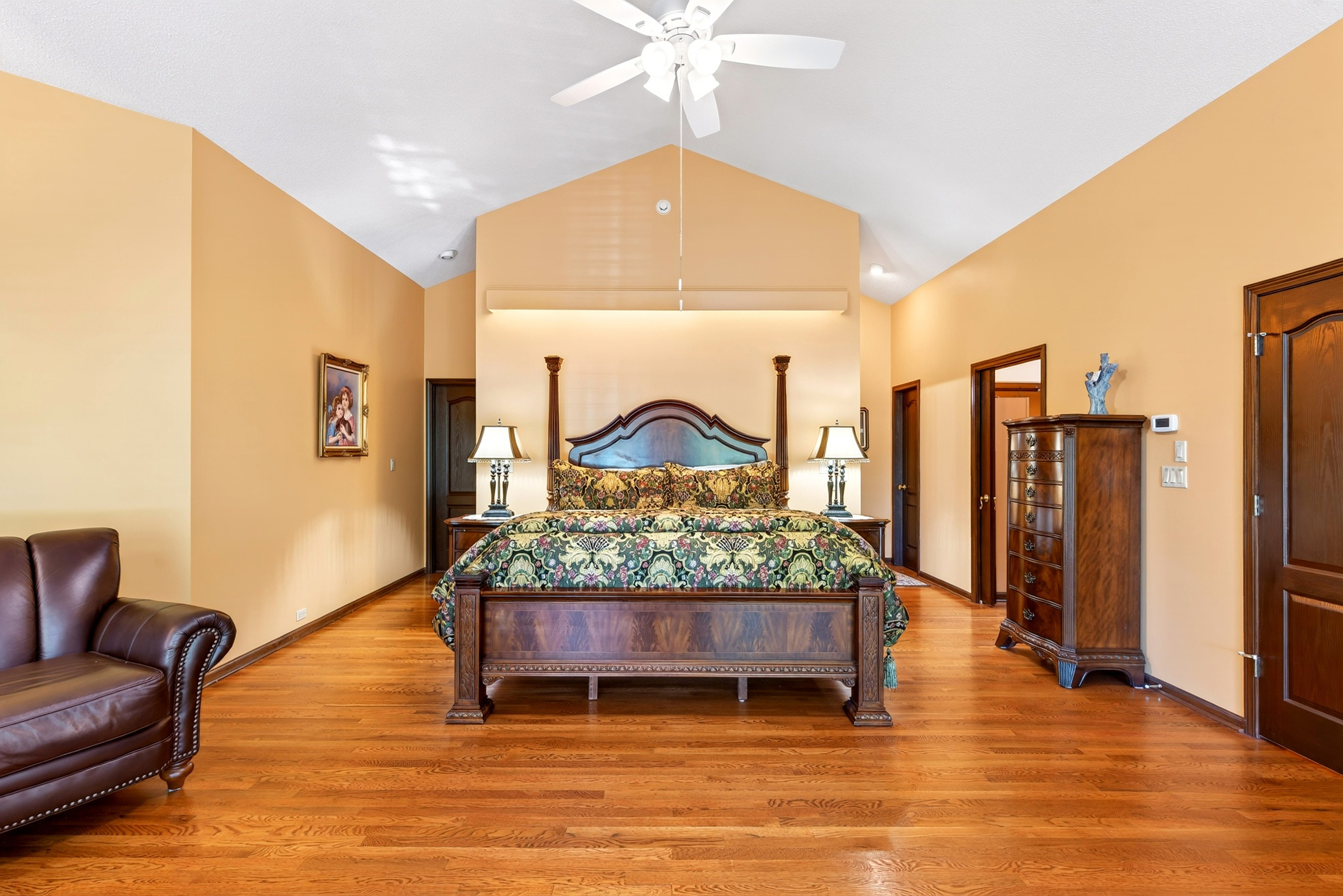 Spacious master bedroom with a walk-in closet