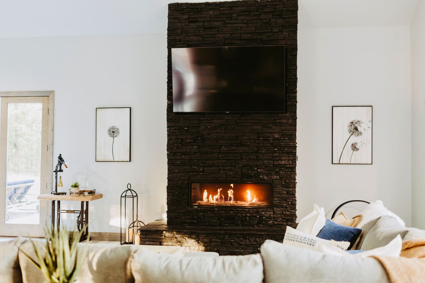 Fireplace adds to cozy and romantic nights 