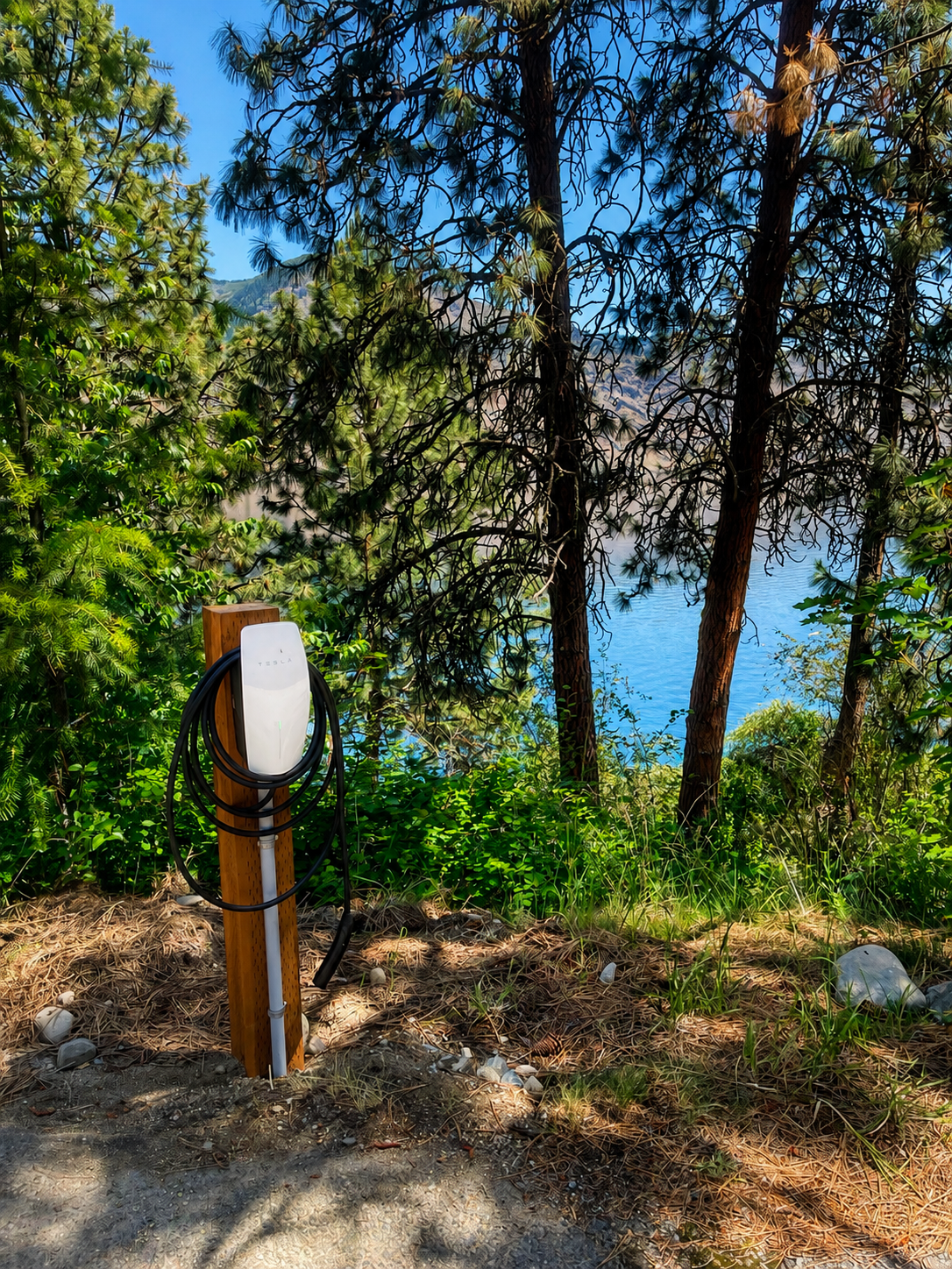 Tesla charger available, just added May 2026. 