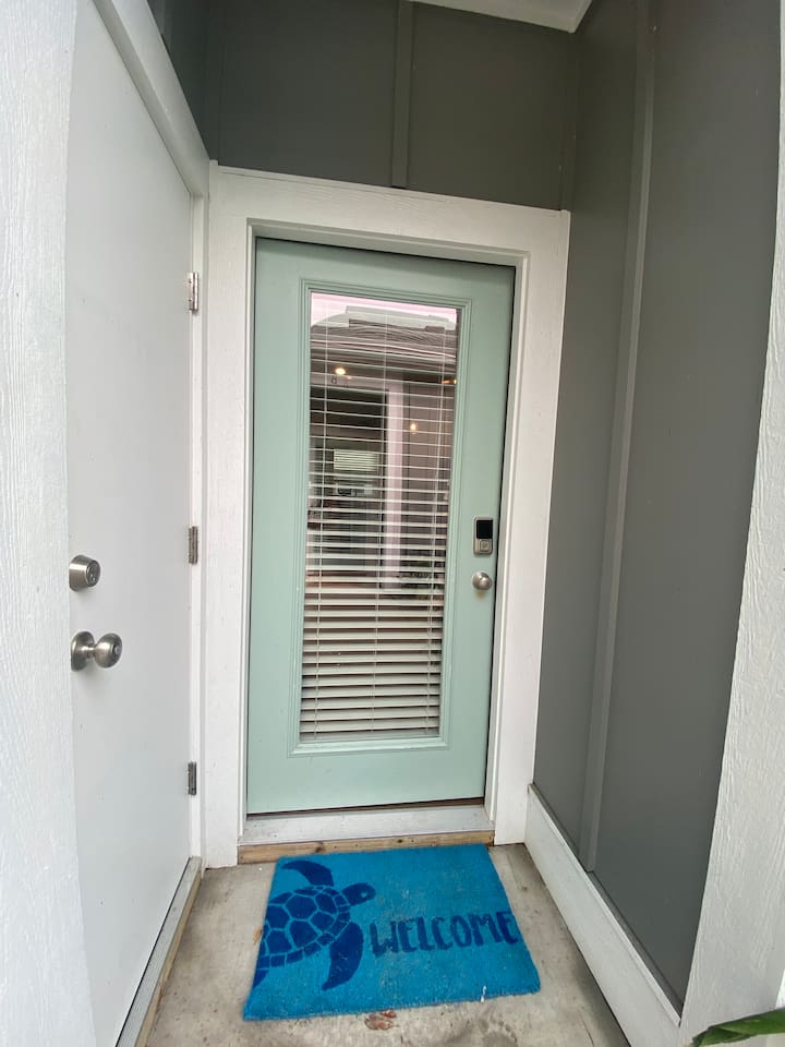 There is a small "lip"  at the floor from the outside to the inside.
