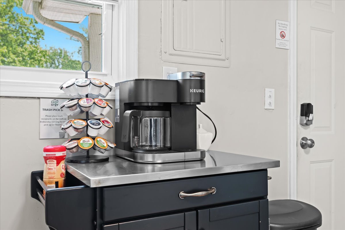 Coffee station with Keurig and plenty of options