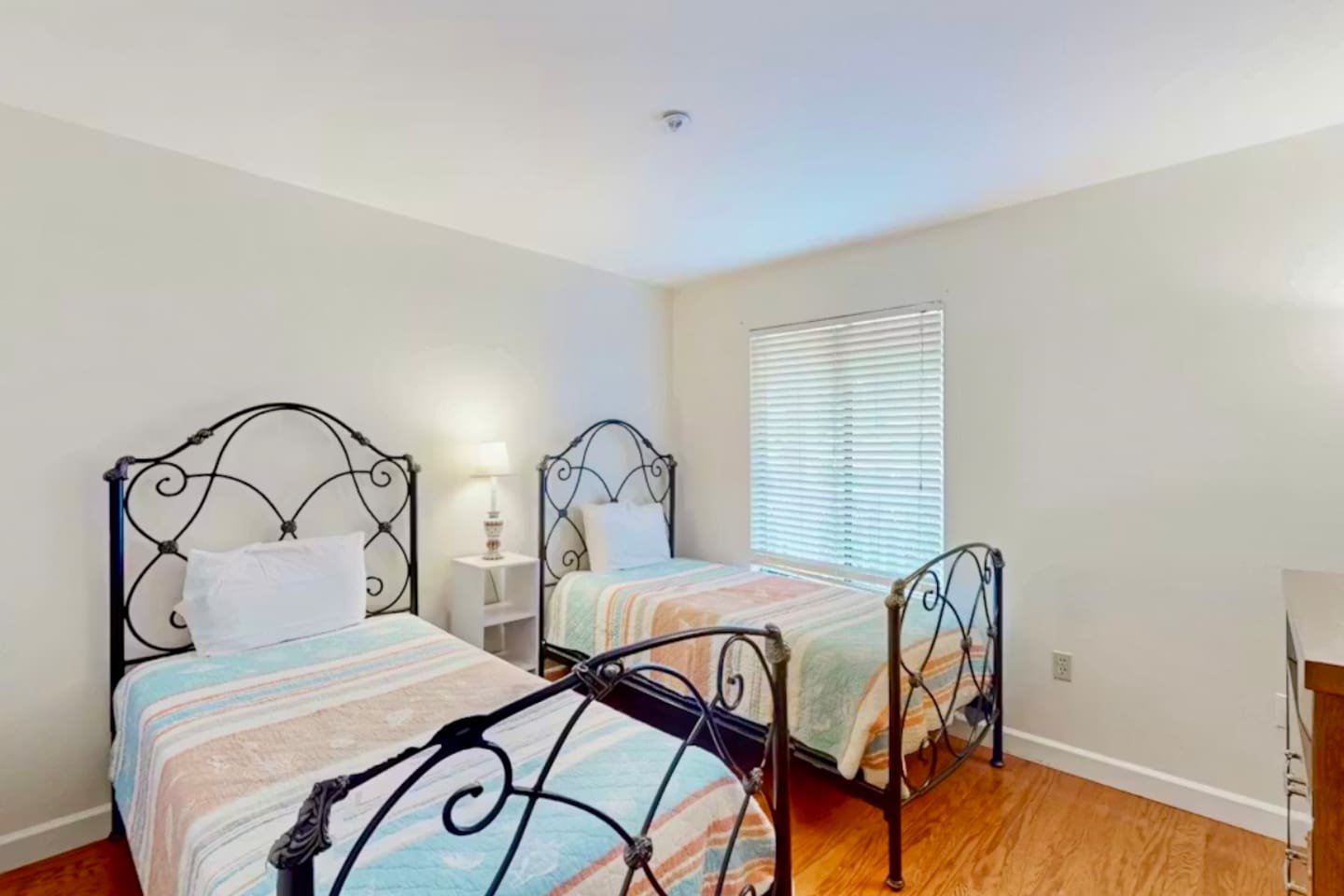 Twin beds with iron frames