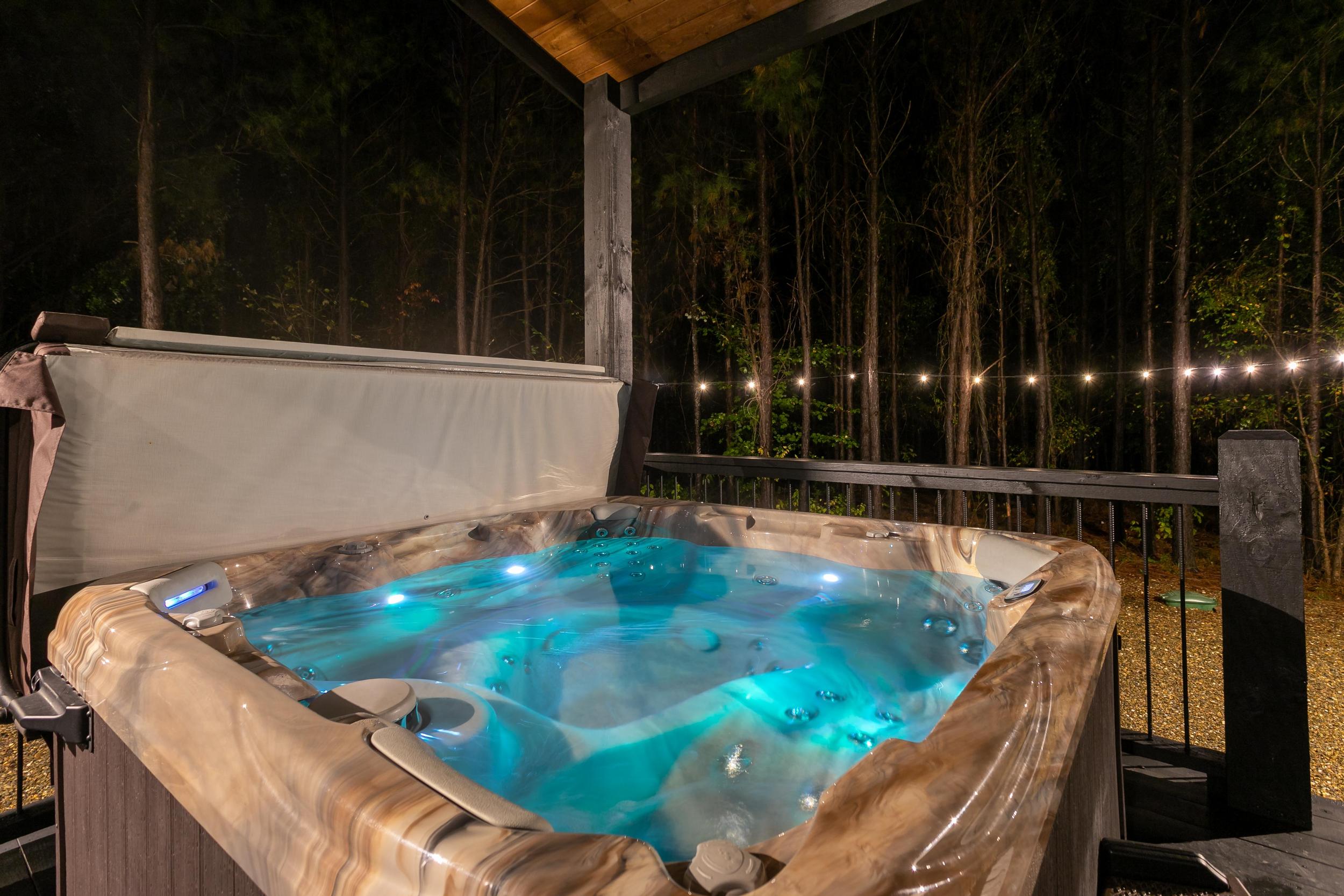 Unwind in the hot tub after a day of enjoying the outdoors in the beautiful state park
