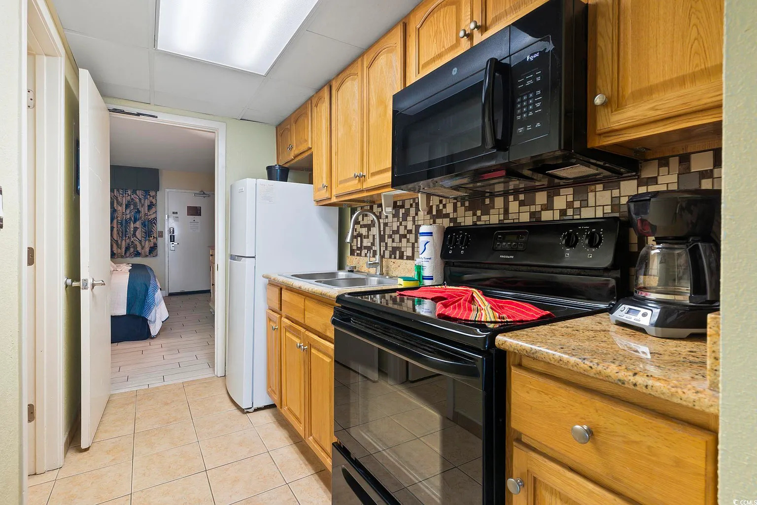 Bright and functional kitchen perfect for cooking after a day at the beach