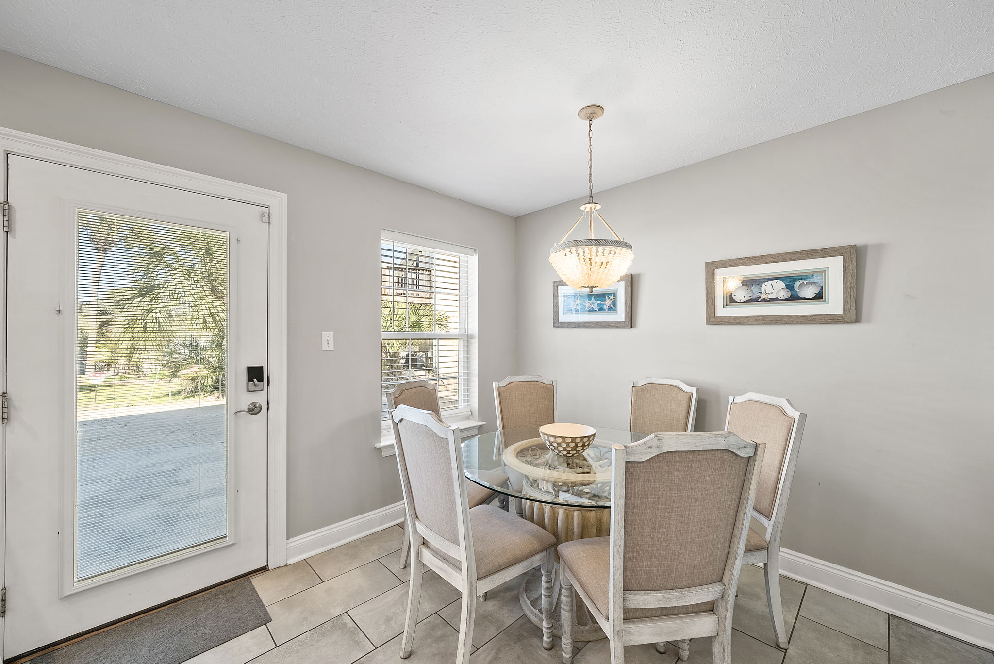 Dining table easily seats 6.