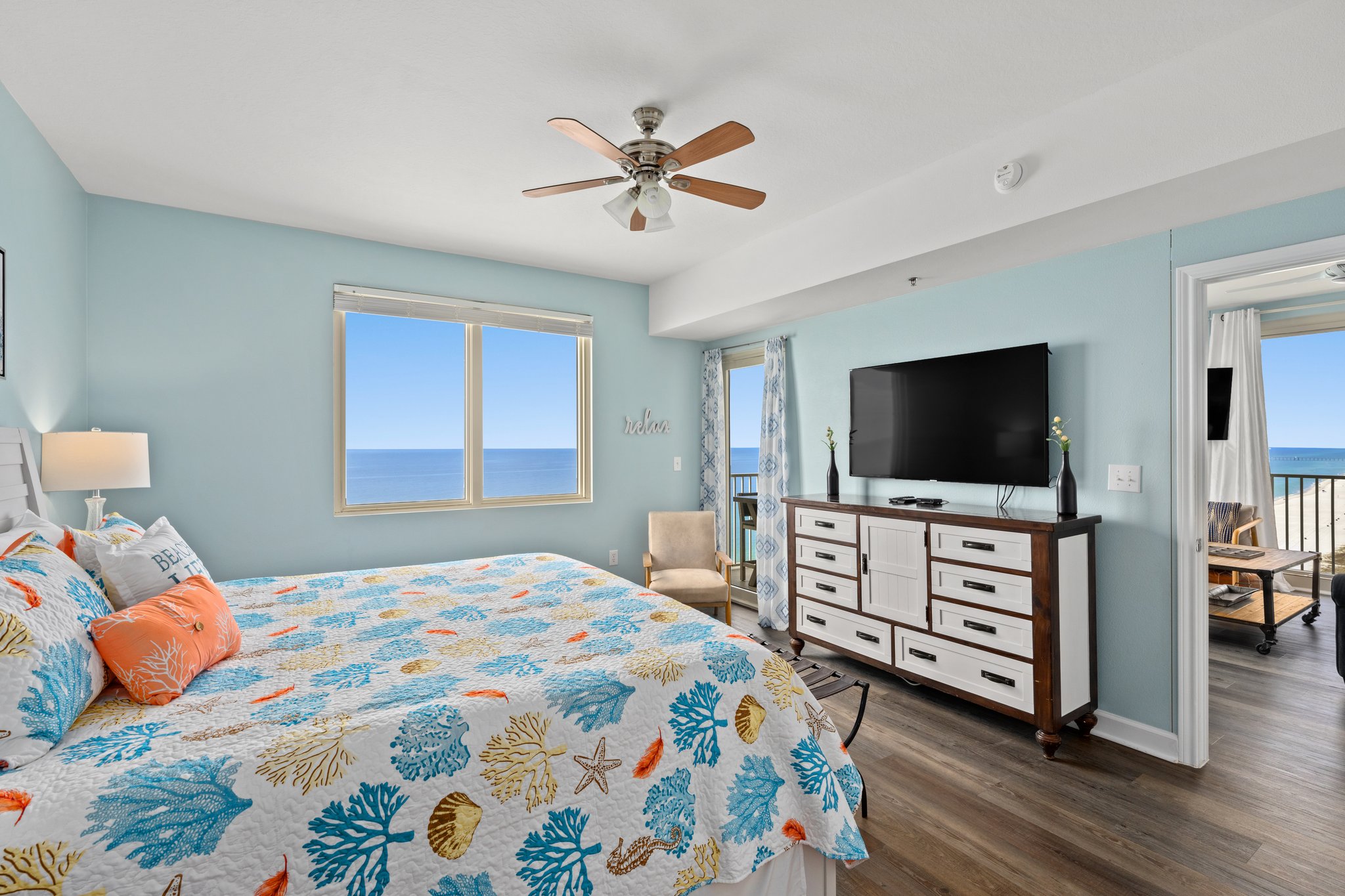 Master bedroom with balcony entrance