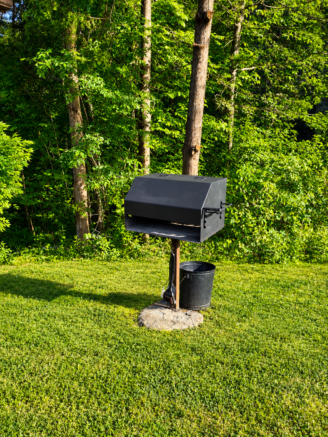 Charcoal grill awaits if you're in the mood to make a BBQ. Sometimes, you just want to stay home and cook together!