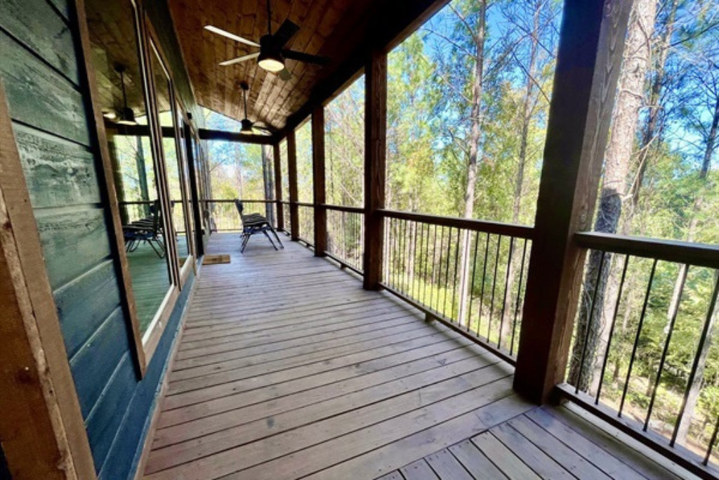 Spacious wraparound deck — your front-row seat to birds, deer, and peaceful woods