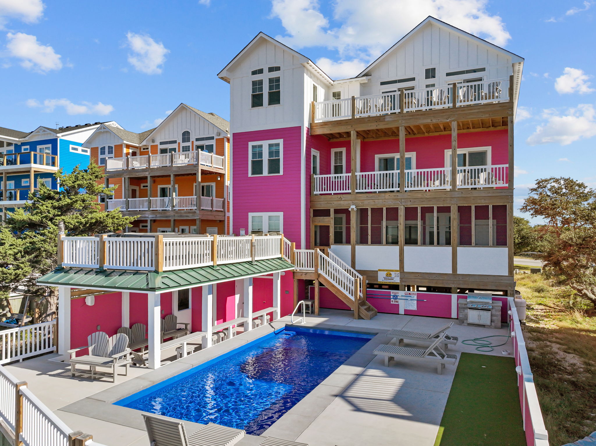 Back View of Home with Pool 