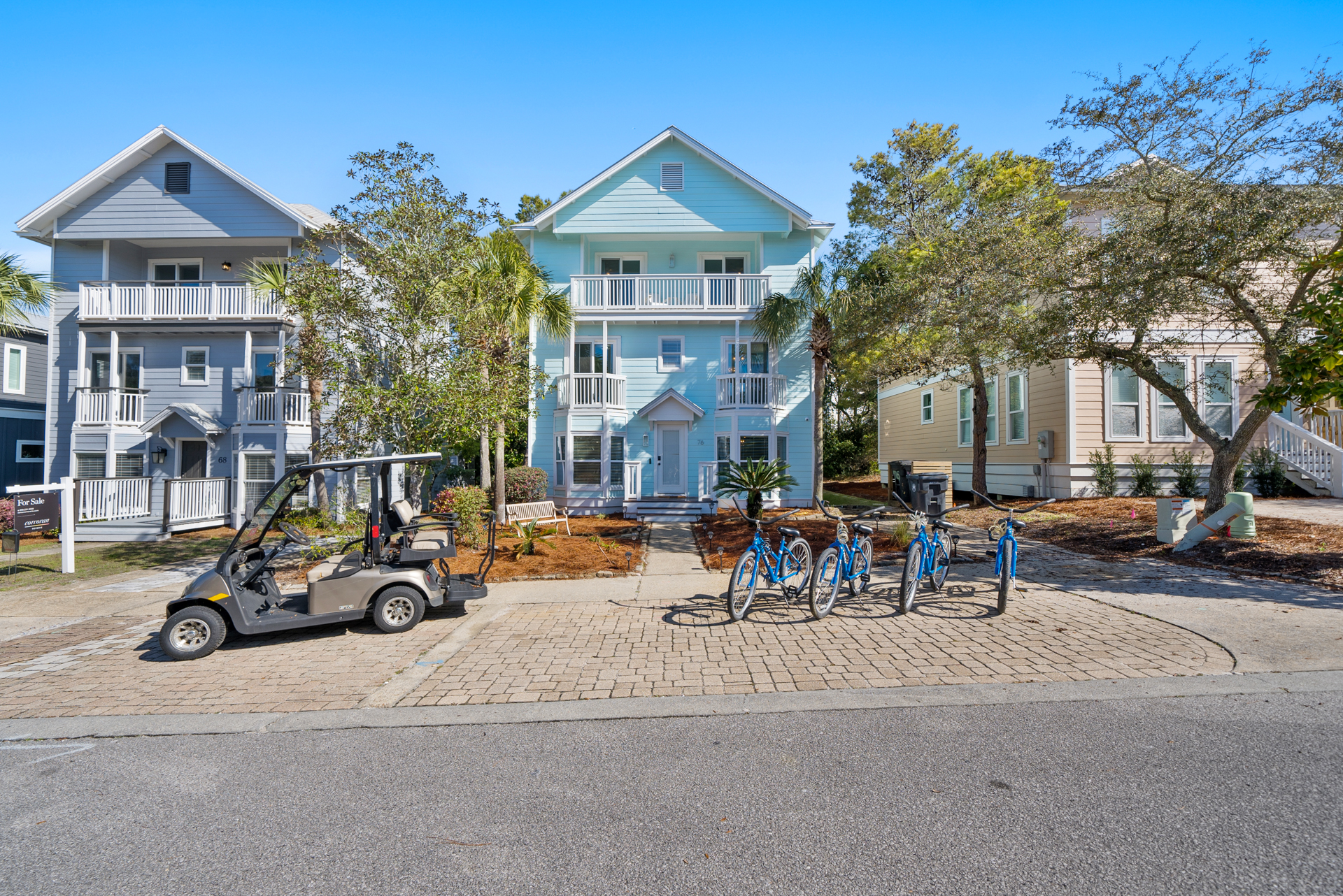 Street View with Golf Cart & Bikes