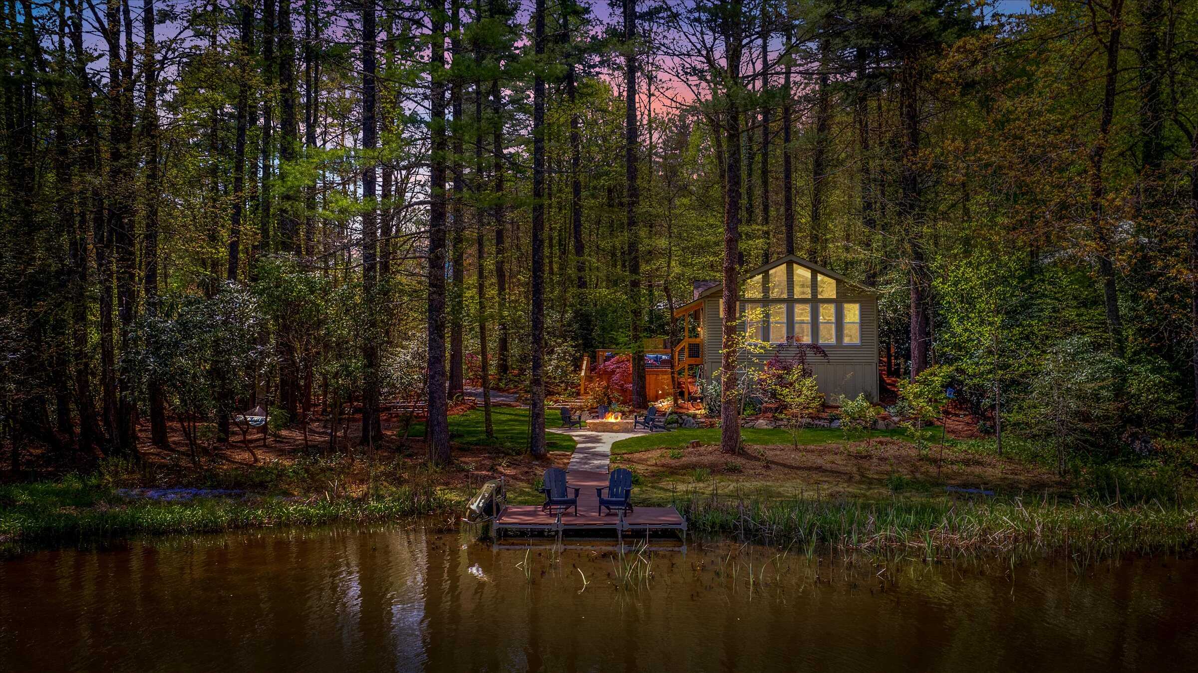 A short walk to Cashiers, nestled among the forest and lake...