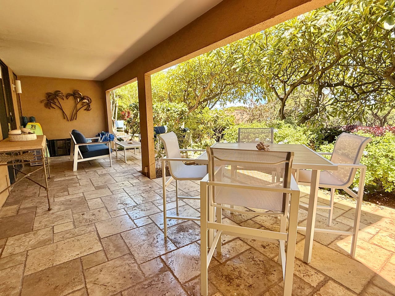 Step out to your private lanai and soak up the island vibes and soak up the island vibes with garden views and the sound of the ocean in the distance.