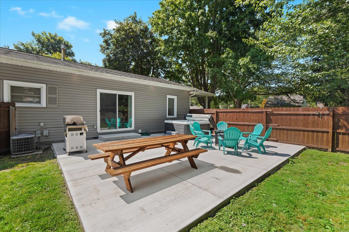 Patio dining area designed for fun outdoor meals