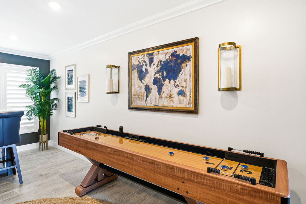 Challenge your crew to a classic game of shuffleboard. 