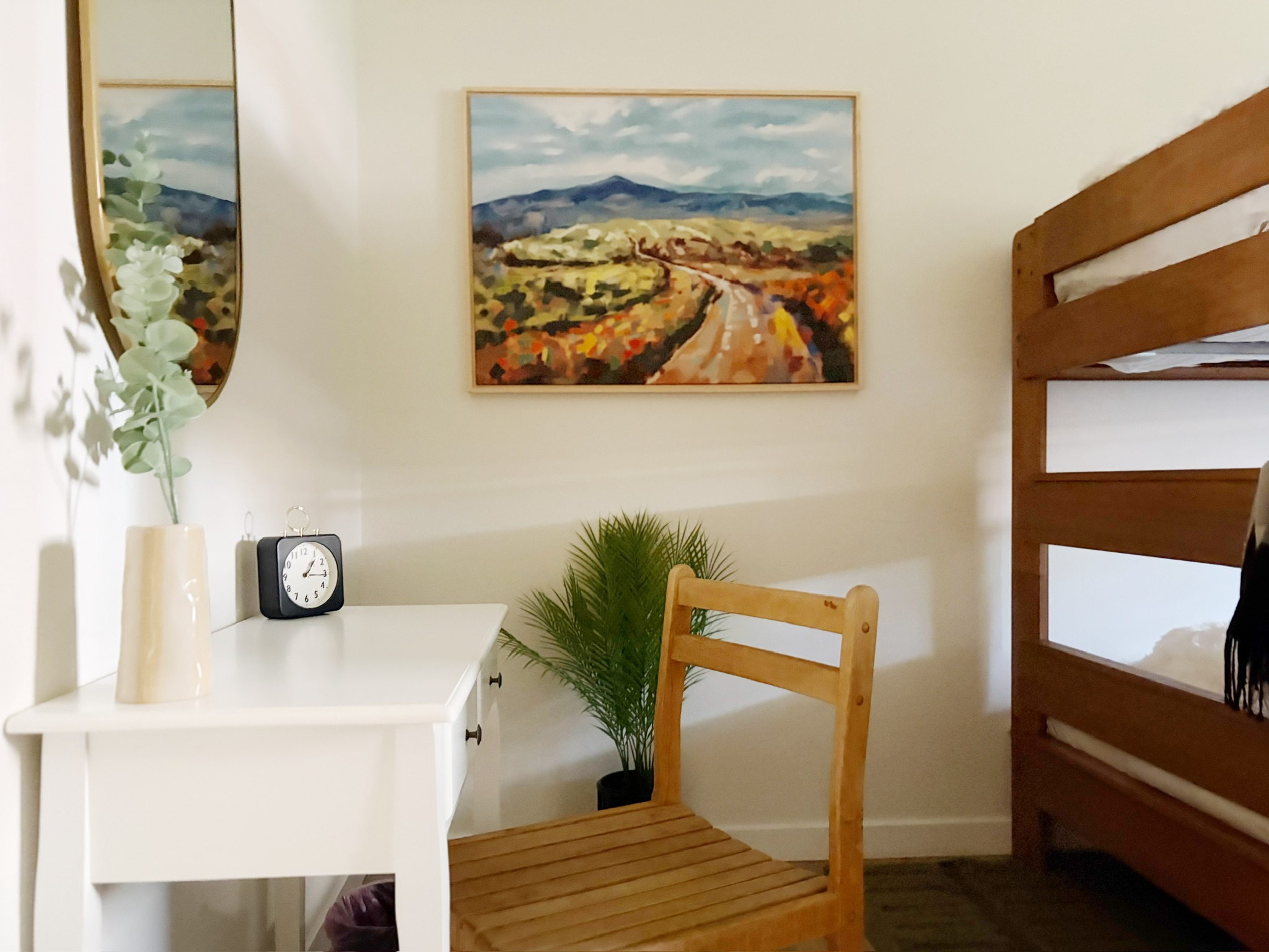 Creekside queen over queen bunk bedroom with desk