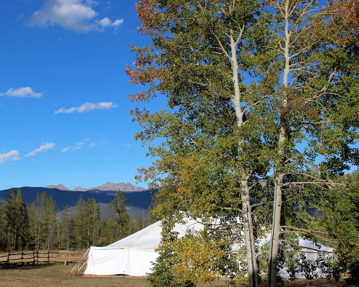 View of reception area from house