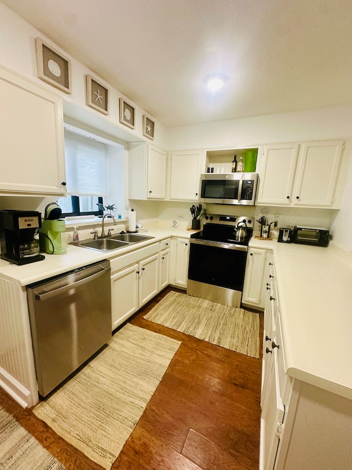 Kitchen with stainless steel appliances