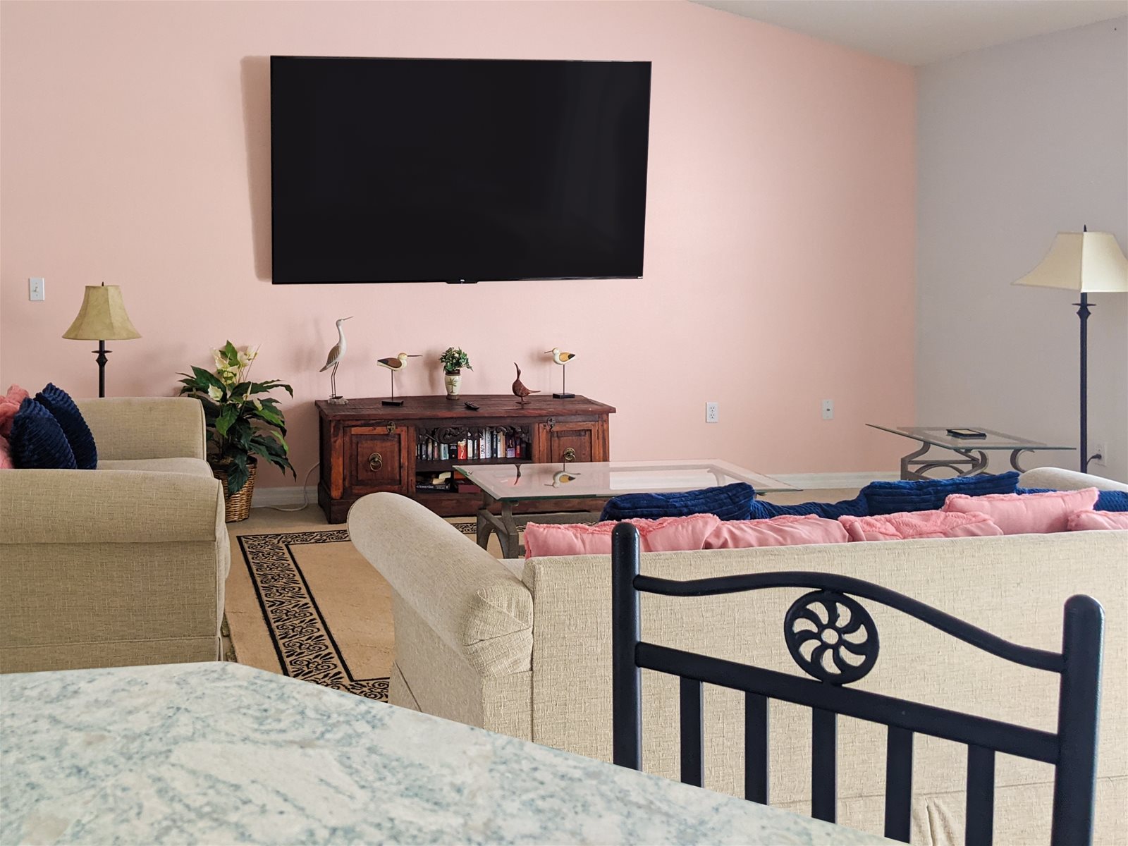 Open floor plan with visibility from Kitchen to Living Room