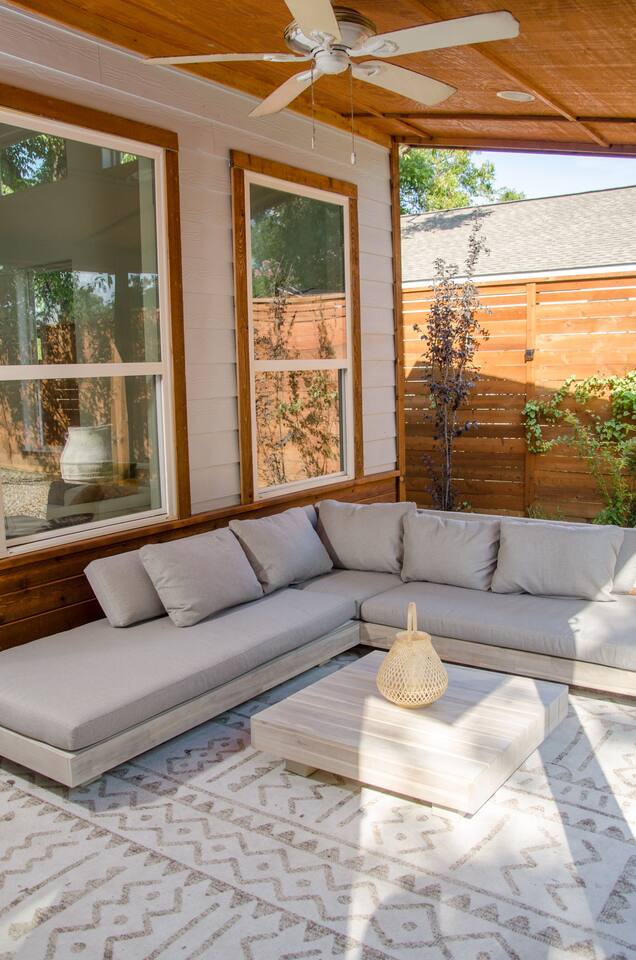 Comfy outdoor couch that will fit your whole group!