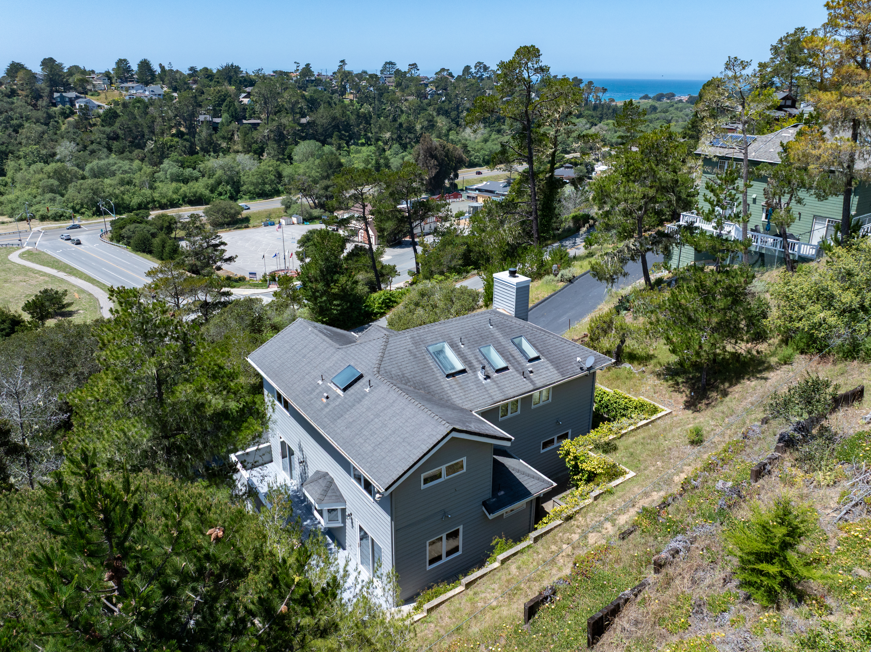 Stunning hillside retreat with sweeping ocean views.
