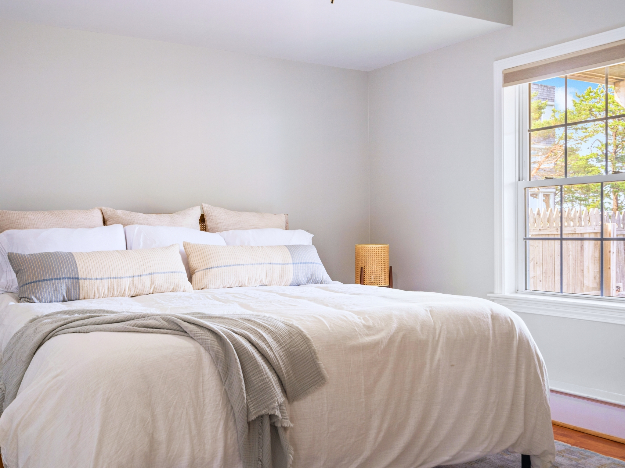 This is our second basement bedroom, with a luxurious king bed!