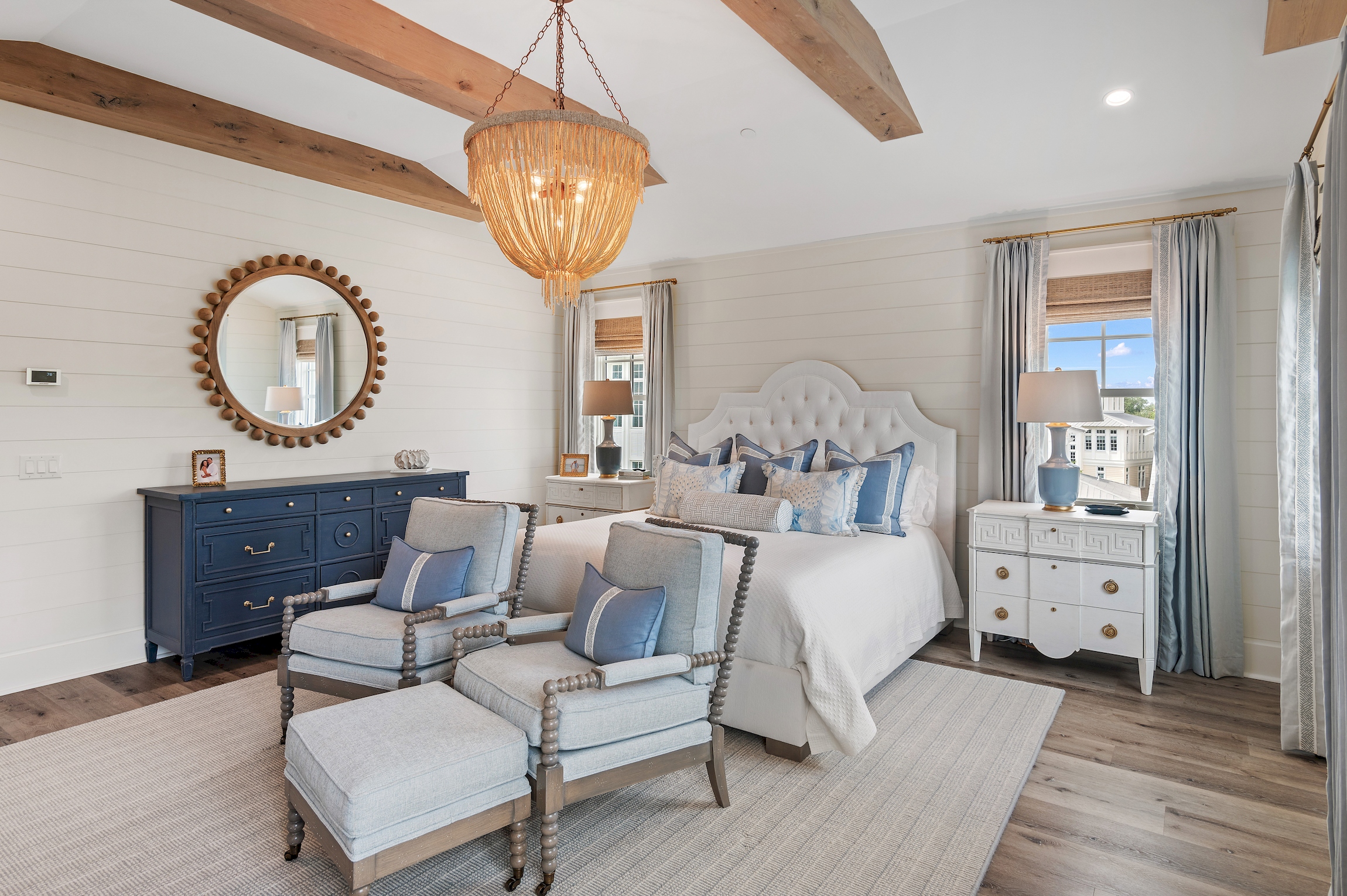 A large dresser provides space for all of your clothes.