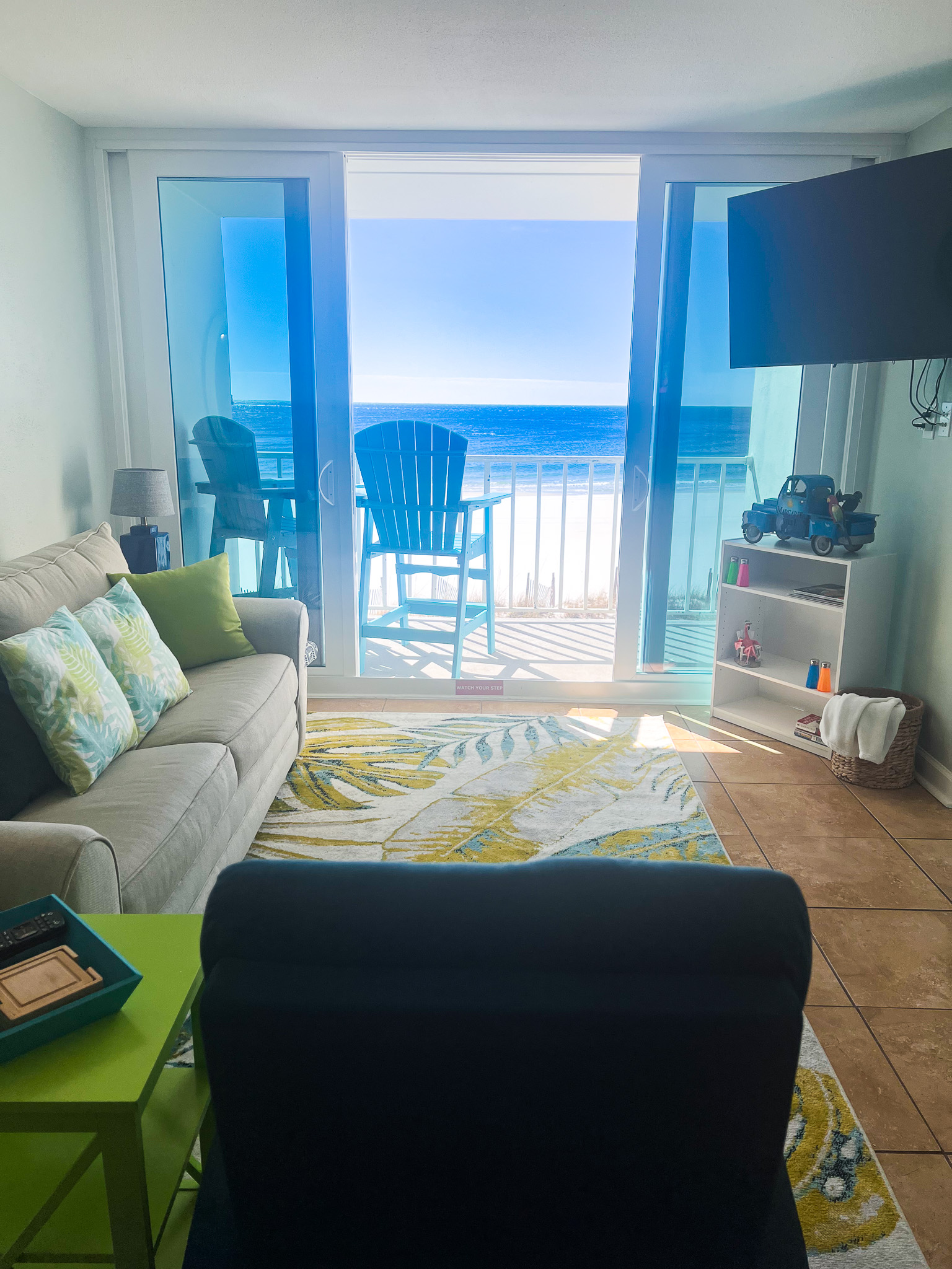Living room with amazing Gulf views