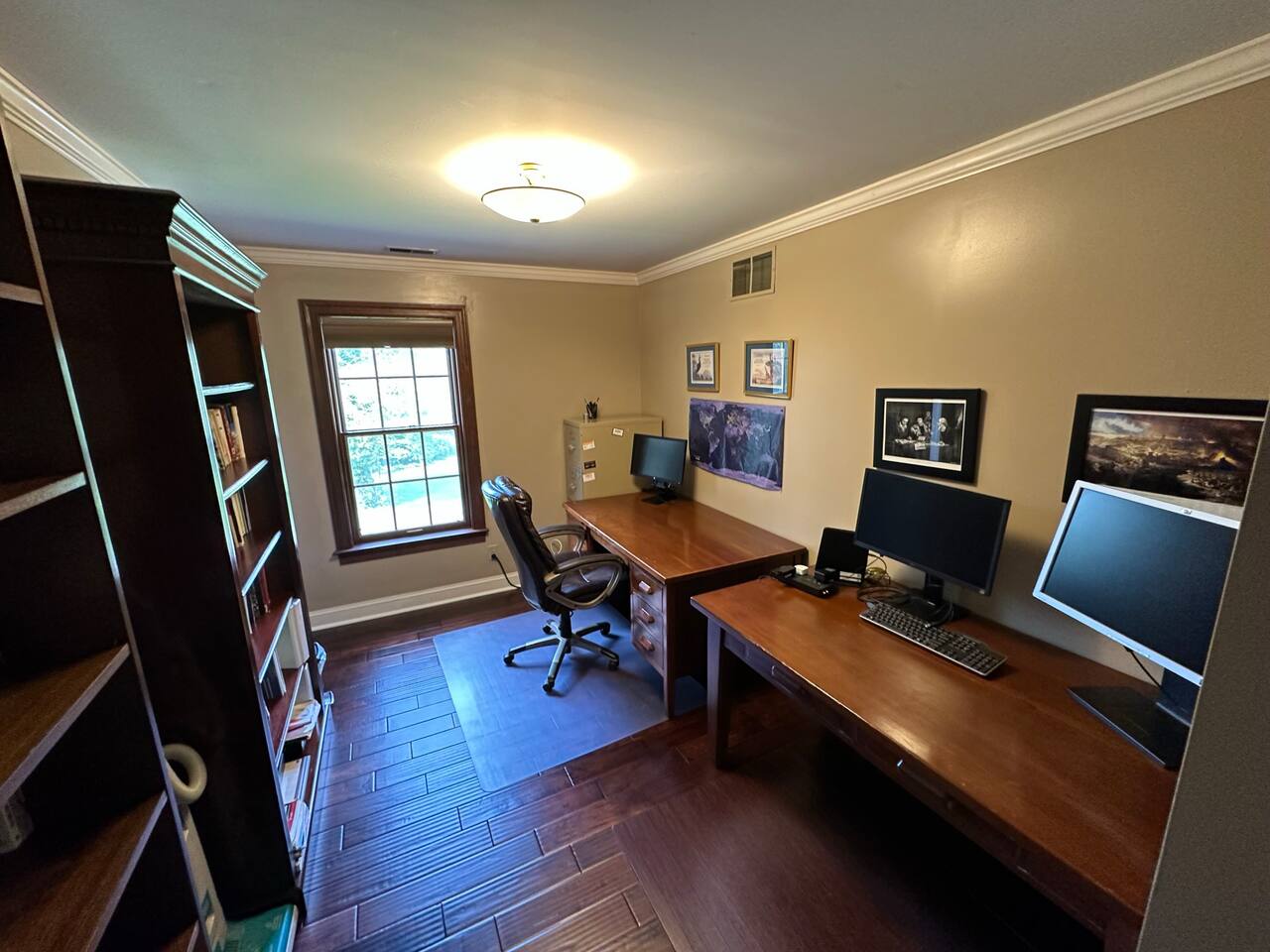 Study on 2nd floor(in the back left is a 2nd door to 3rd floor steps)