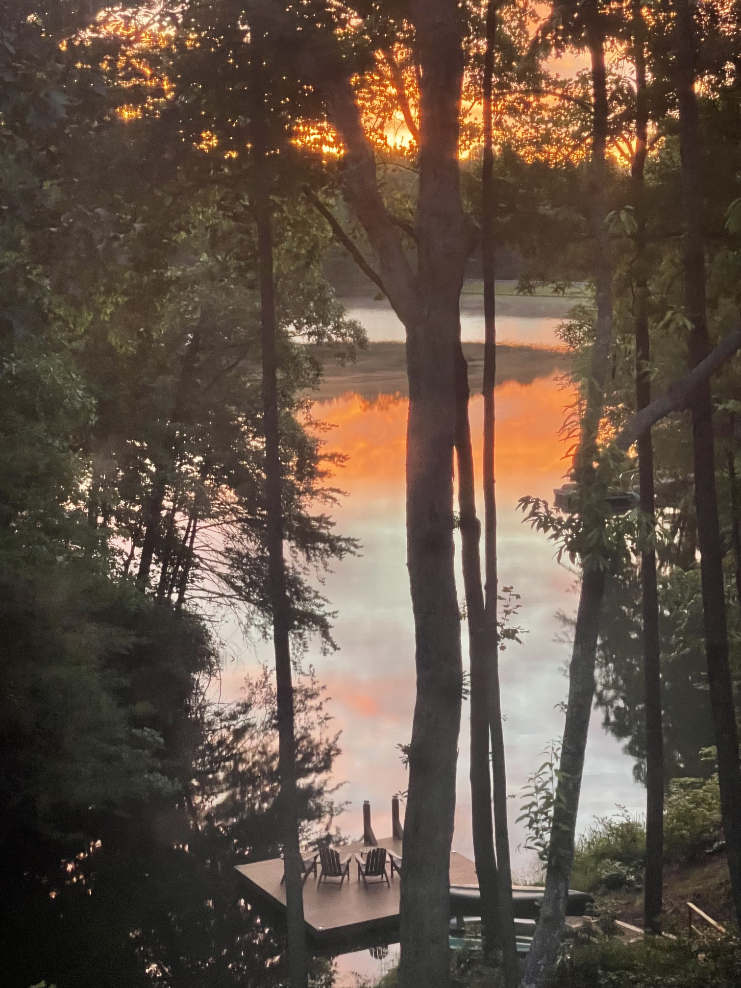 Lovely view of the dock from the back yard.