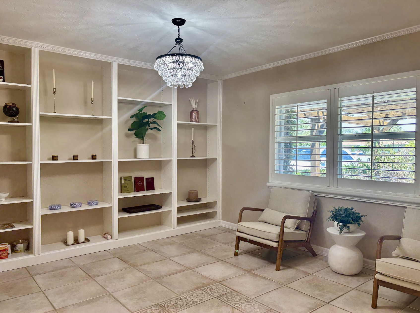 The front sitting room is the perfect place to enjoy your morning coffee or read a book.