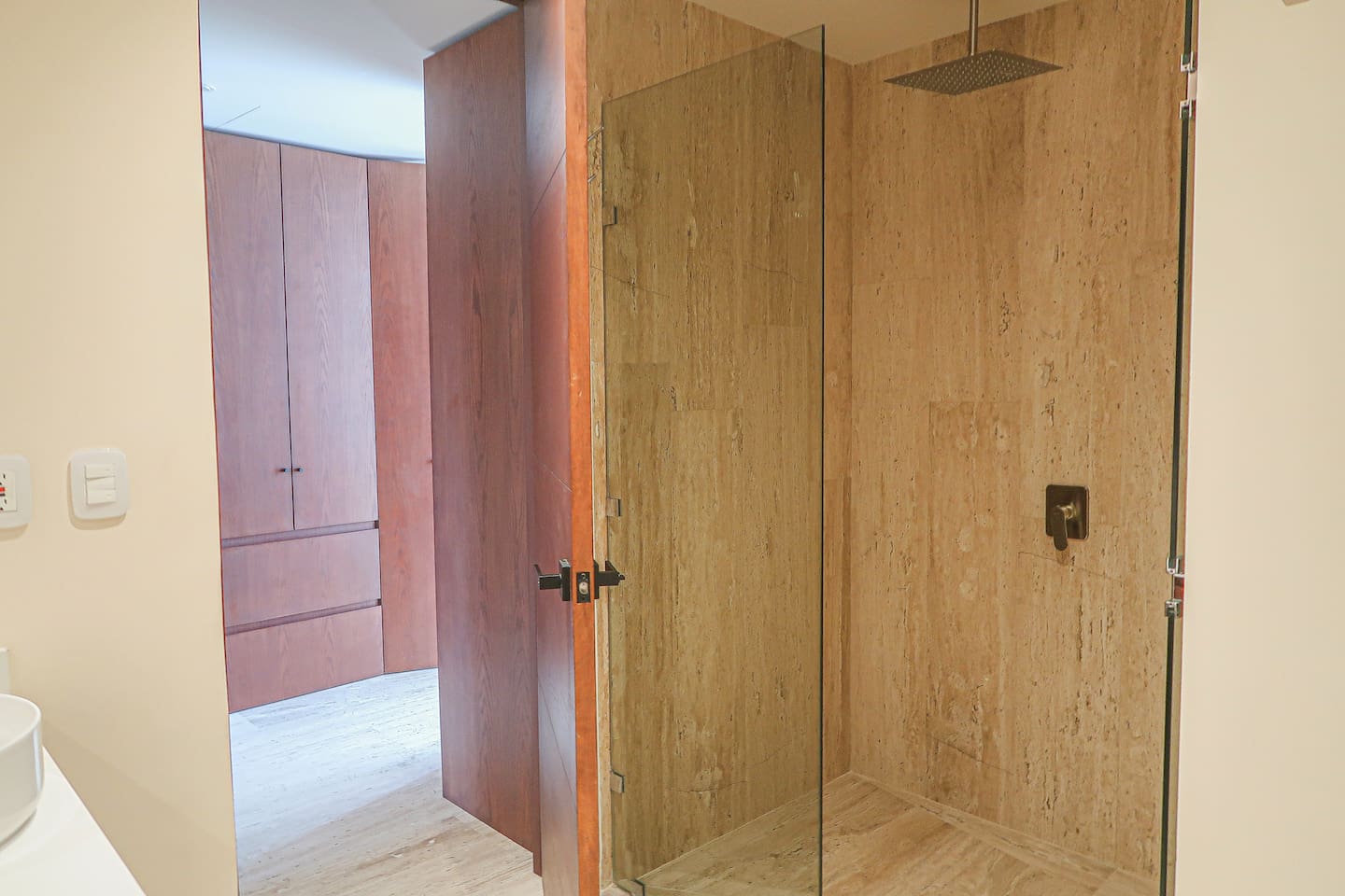 Marble rainfall shower in each bathroom 