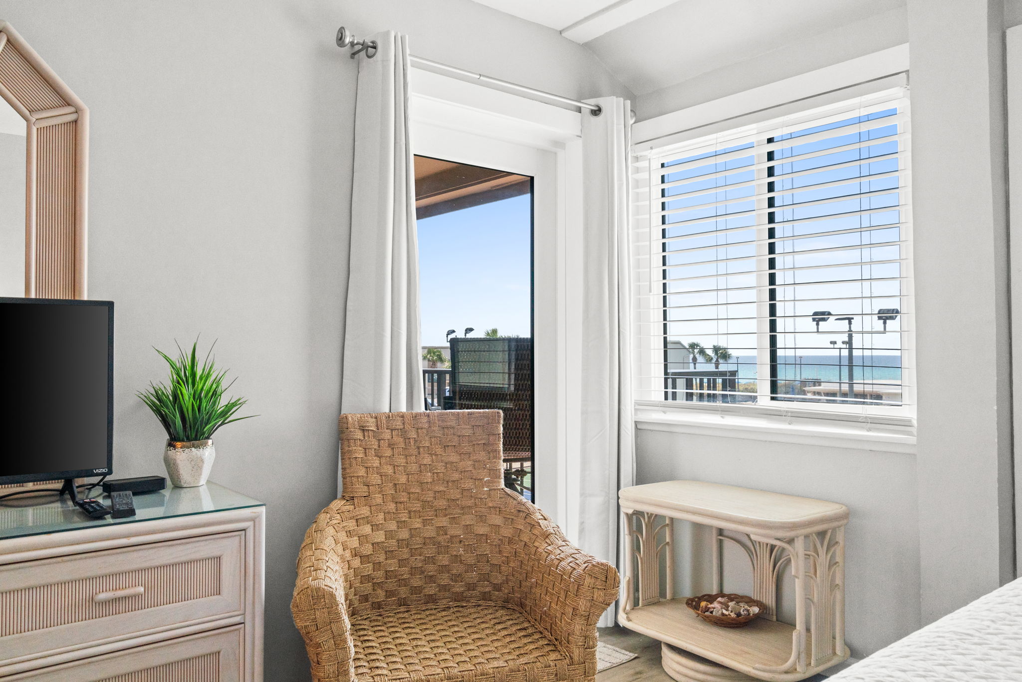 Water View from Bedroom with 2 Queen Beds