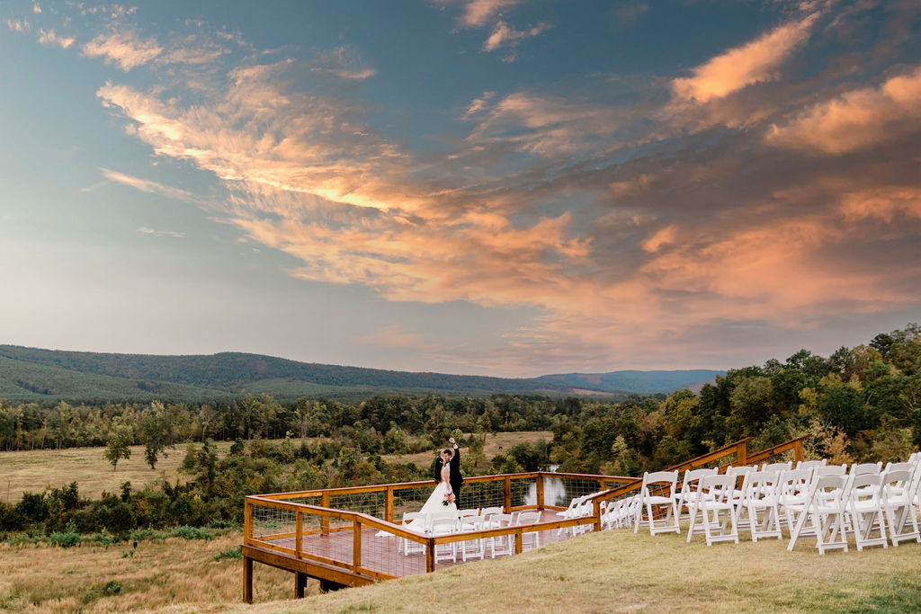 Golden-hour ceremony views at Sierra Sky.