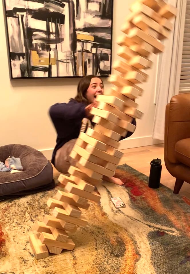 The only pressure here? Don’t knock over the Giant Jenga tower — laughter guaranteed.