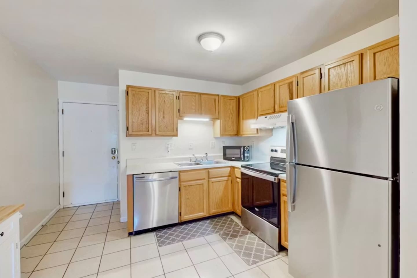 Kitchen with stainless steel appliances