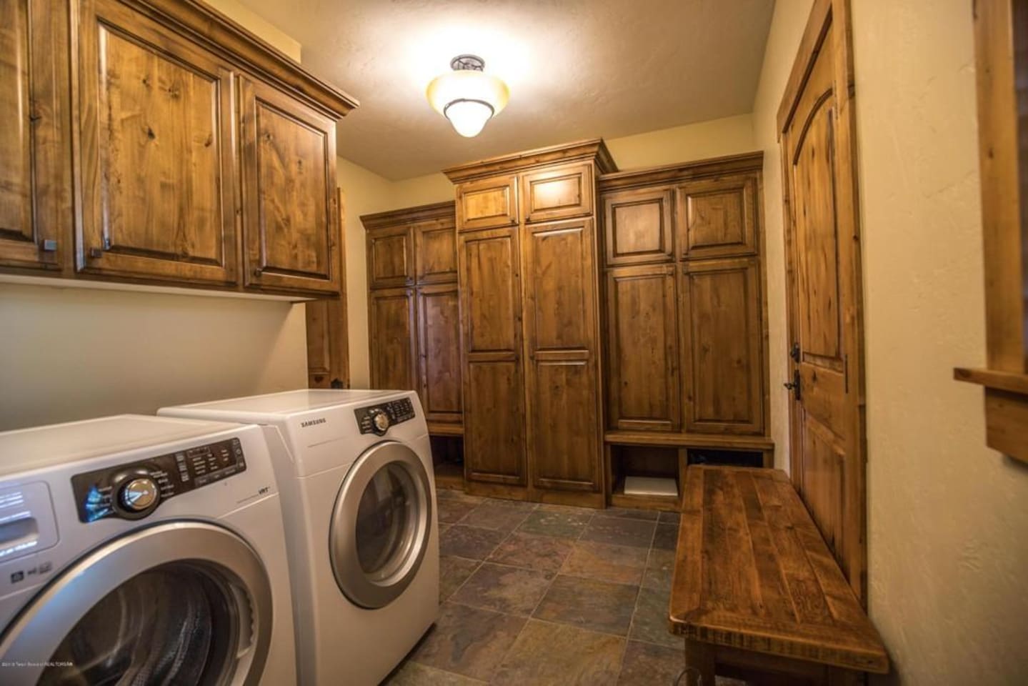 Washer & dryer on main floor in mud room