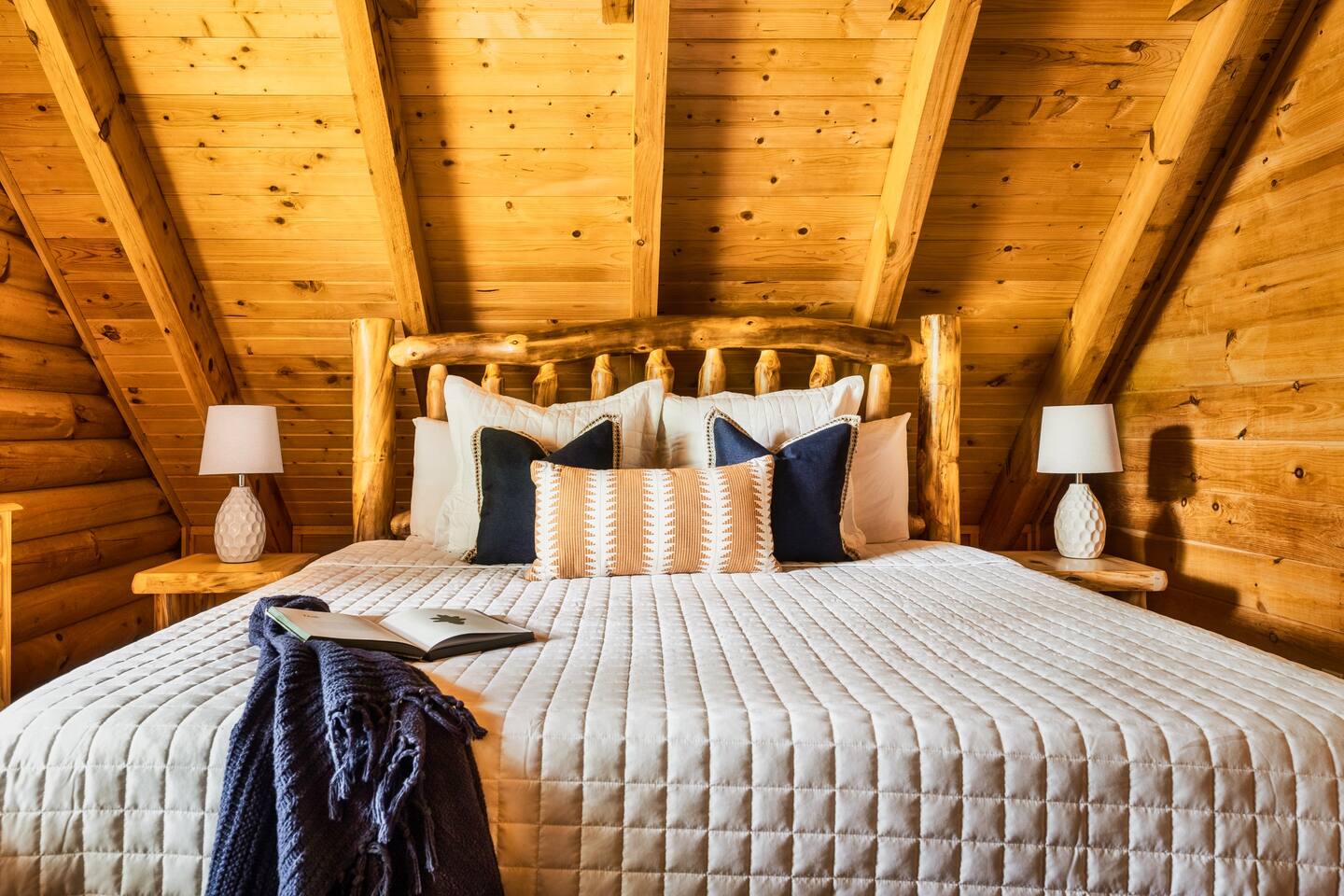 Upstairs bedroom with King bed and ensuite bathroom.