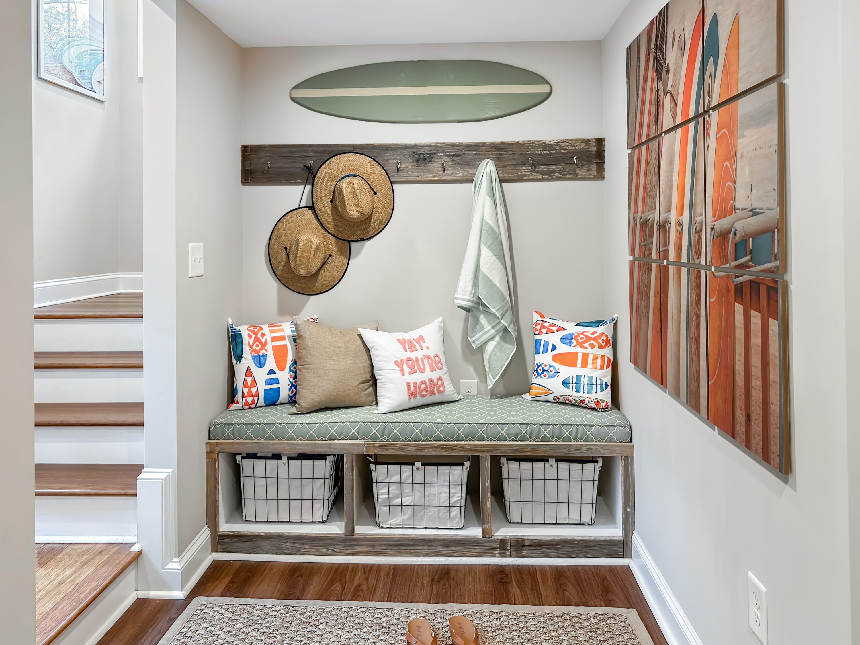 Head back down the stairs, and you will get to our ground floor Mudroom!