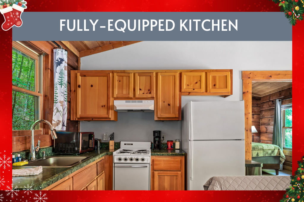 Fuel your adventures – cook, brew, and gather in this fully-equipped kitchen.
