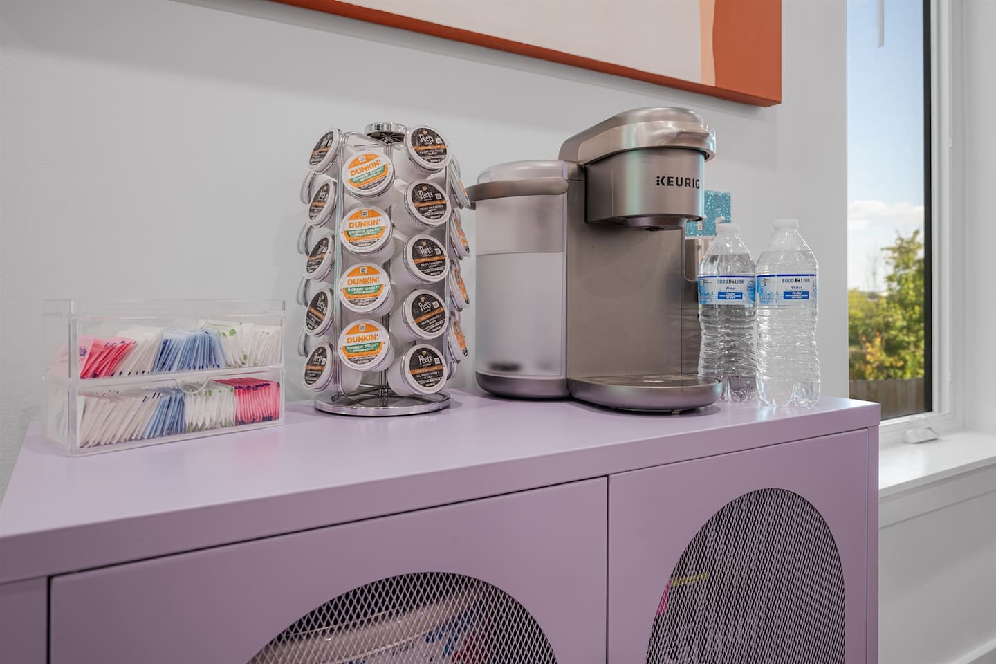 Fully Stocked Coffee Bar with Keurig Machine, K-cup pods, a crockpot, and more! 