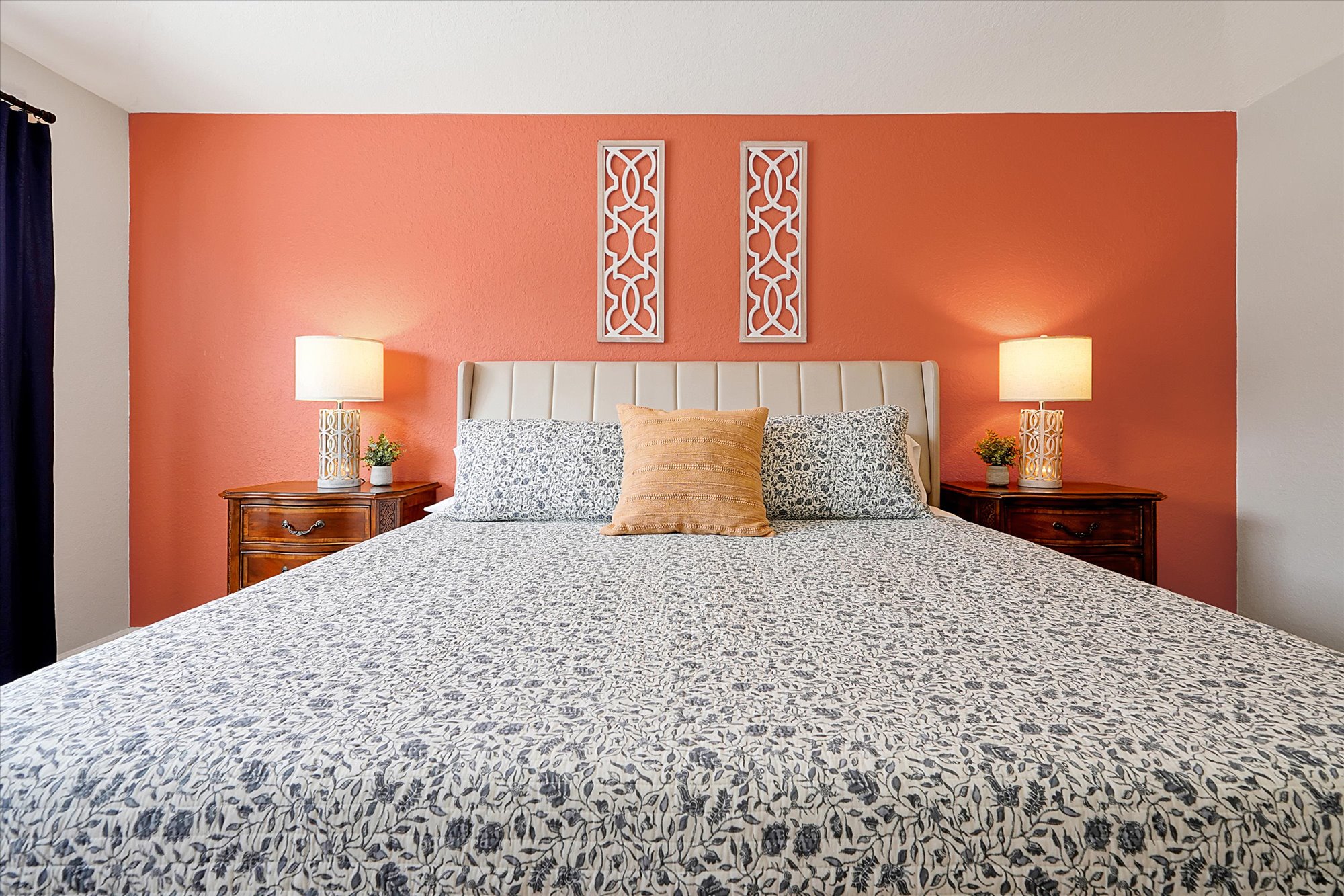 King Bed and stylish decor