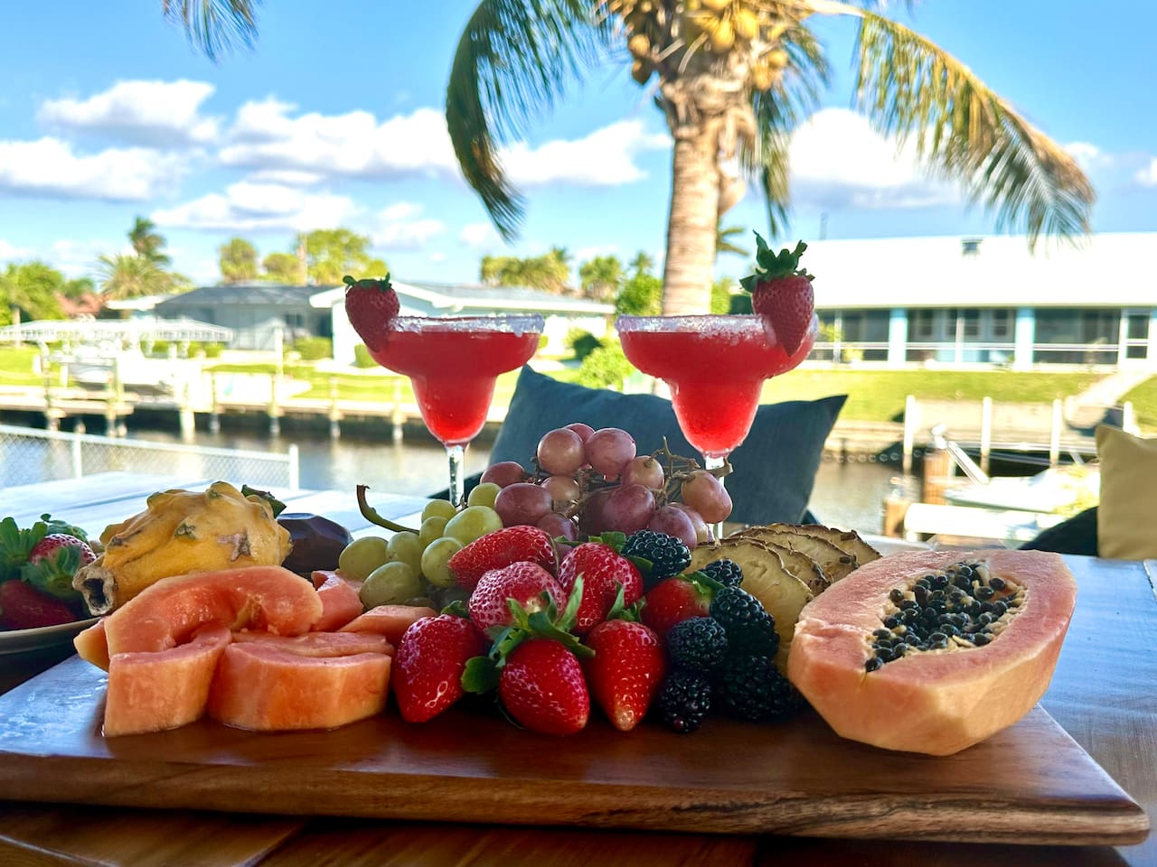Enjoy fresh local fruit for brunch on the water
