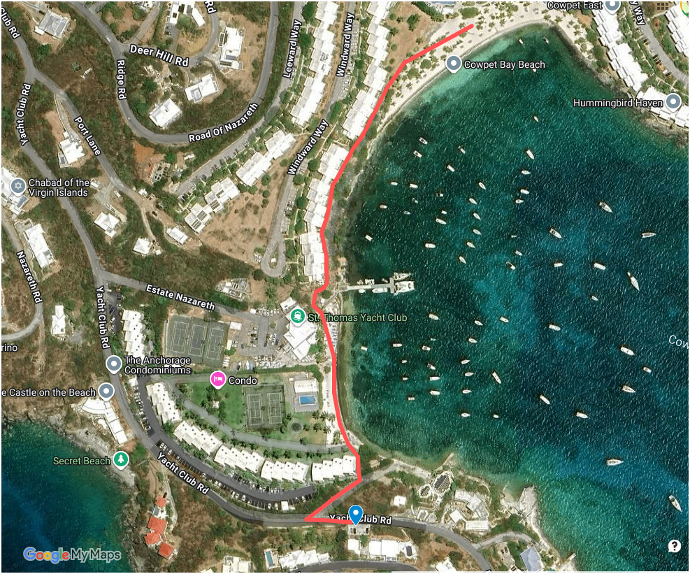 Safe walking path to both beaches