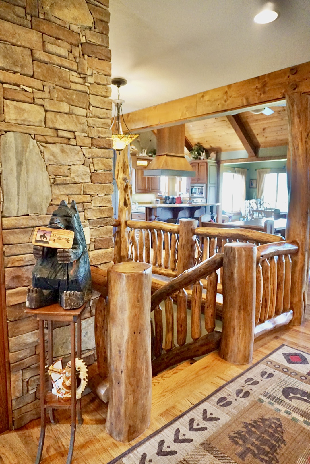 A touch of woodland charm inside.