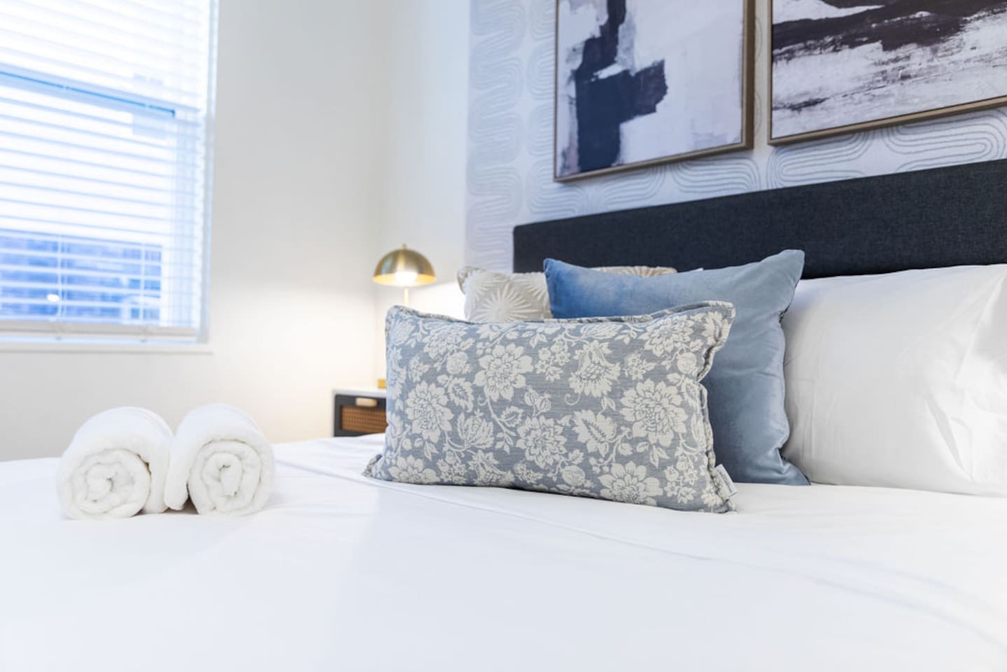 Bed pillows and towels.