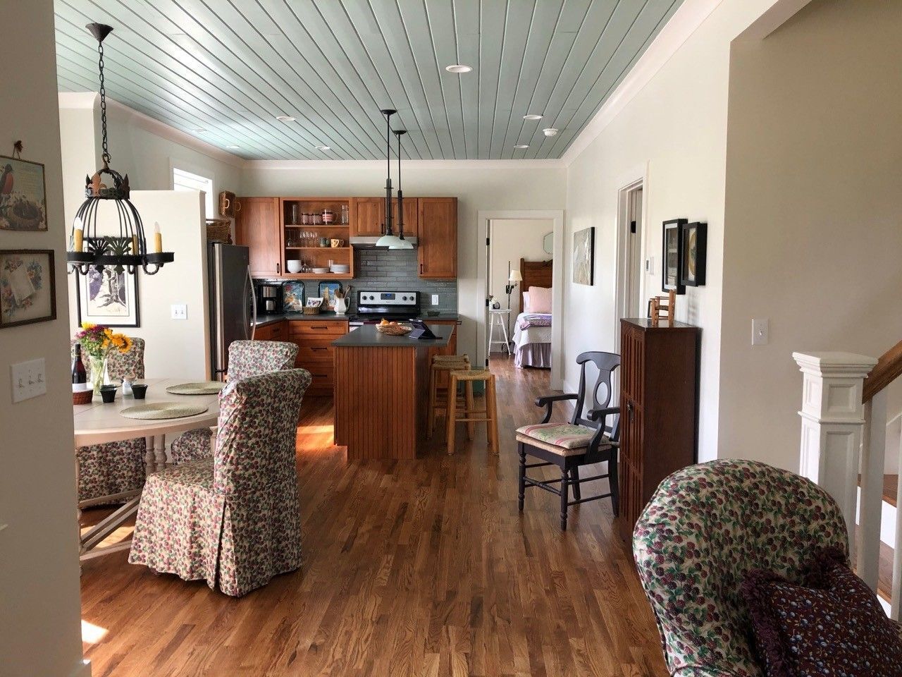 Downstairs Layout of the Red Gate Cottage. Living, kitchen, and bedroom