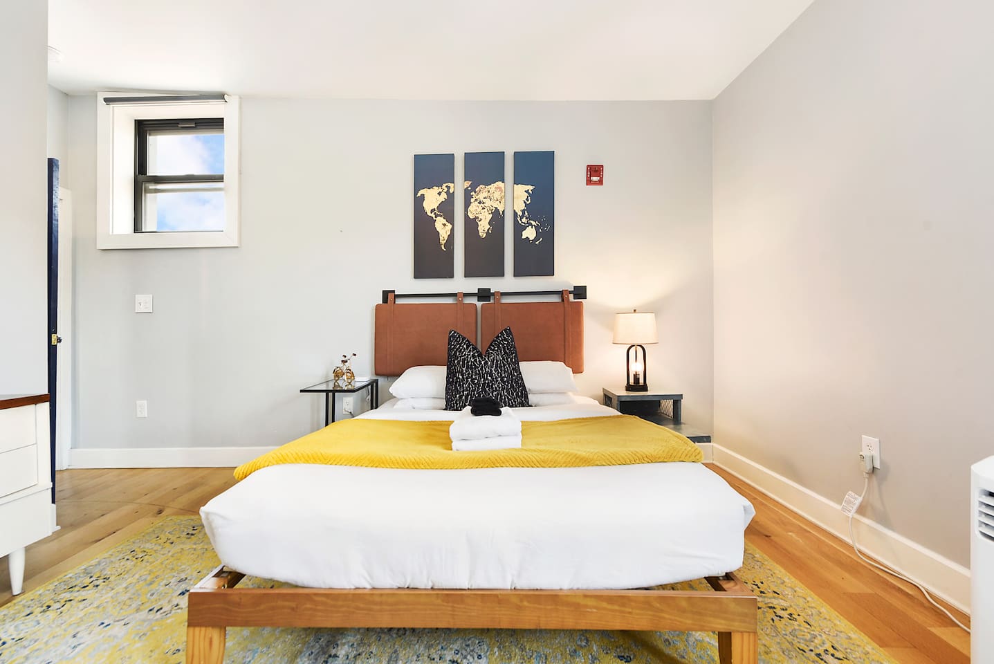 Spacious and elegant queen-sized bedroom with designed for comfort and style.