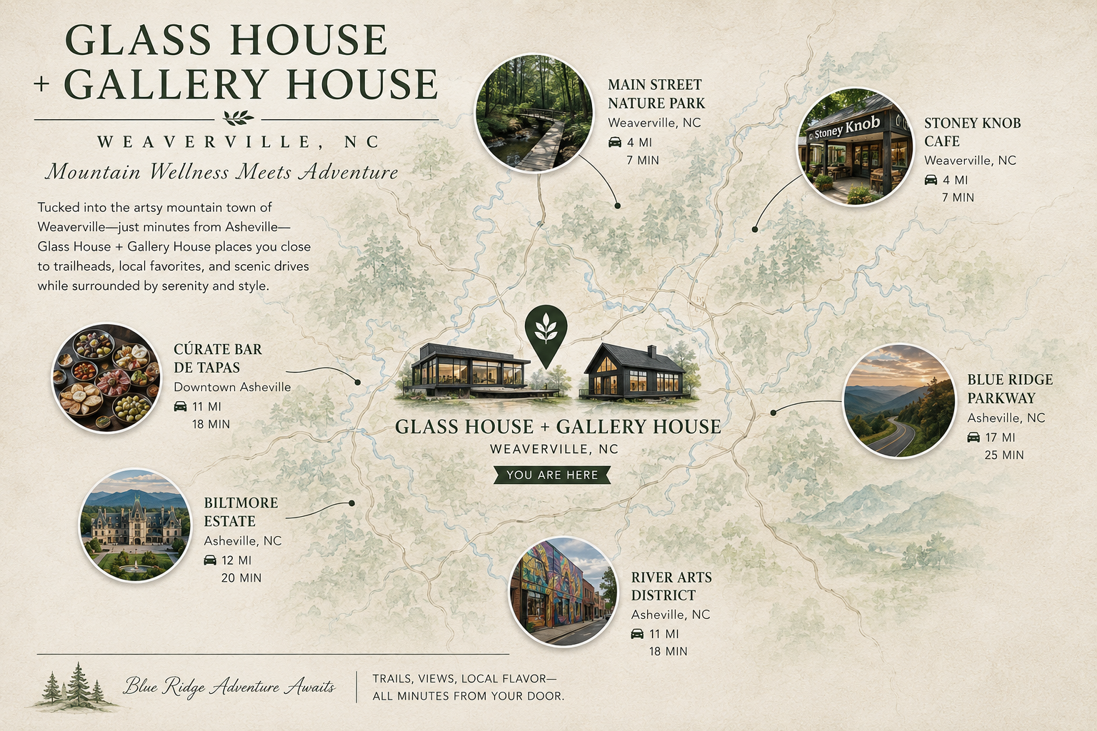 Perfectly located for exploring Asheville, the Blue Ridge Parkway, and Weaverville—ideal for unforgettable group getaways.
