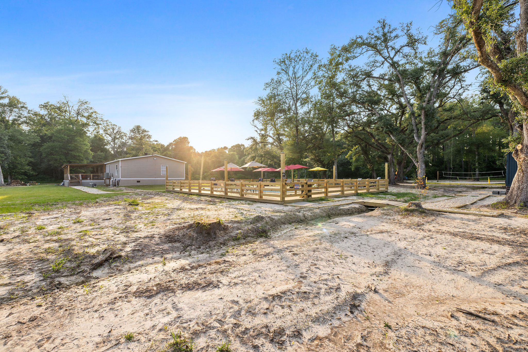 shared Pool with Large Deck over looking 6 acre Lake
